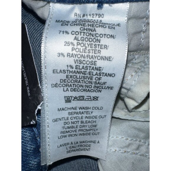 NWT True Religion Billie Big T Stitch Mid Rise Straight Jeans Size 29 - Picture 15 of 16